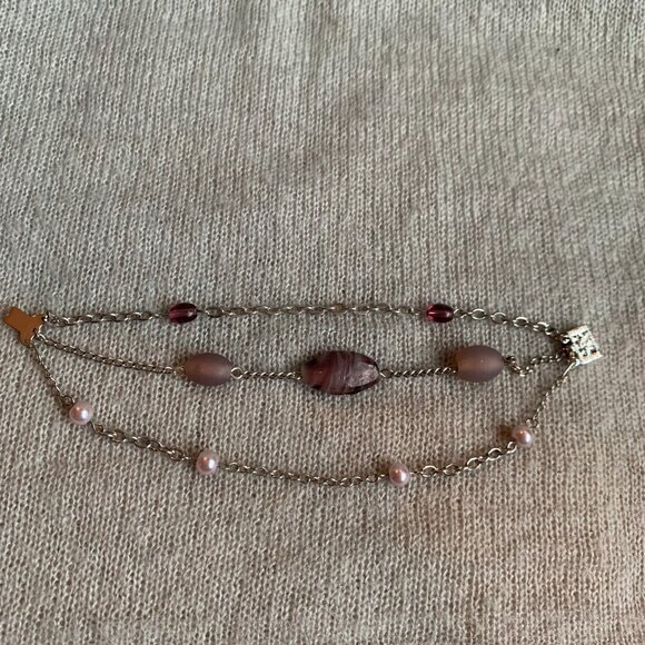 2x14$ โ๏ธ โ๏ธ CREATION - Bracelet beads chains Violet & pink pearls - Picture 3 of 6